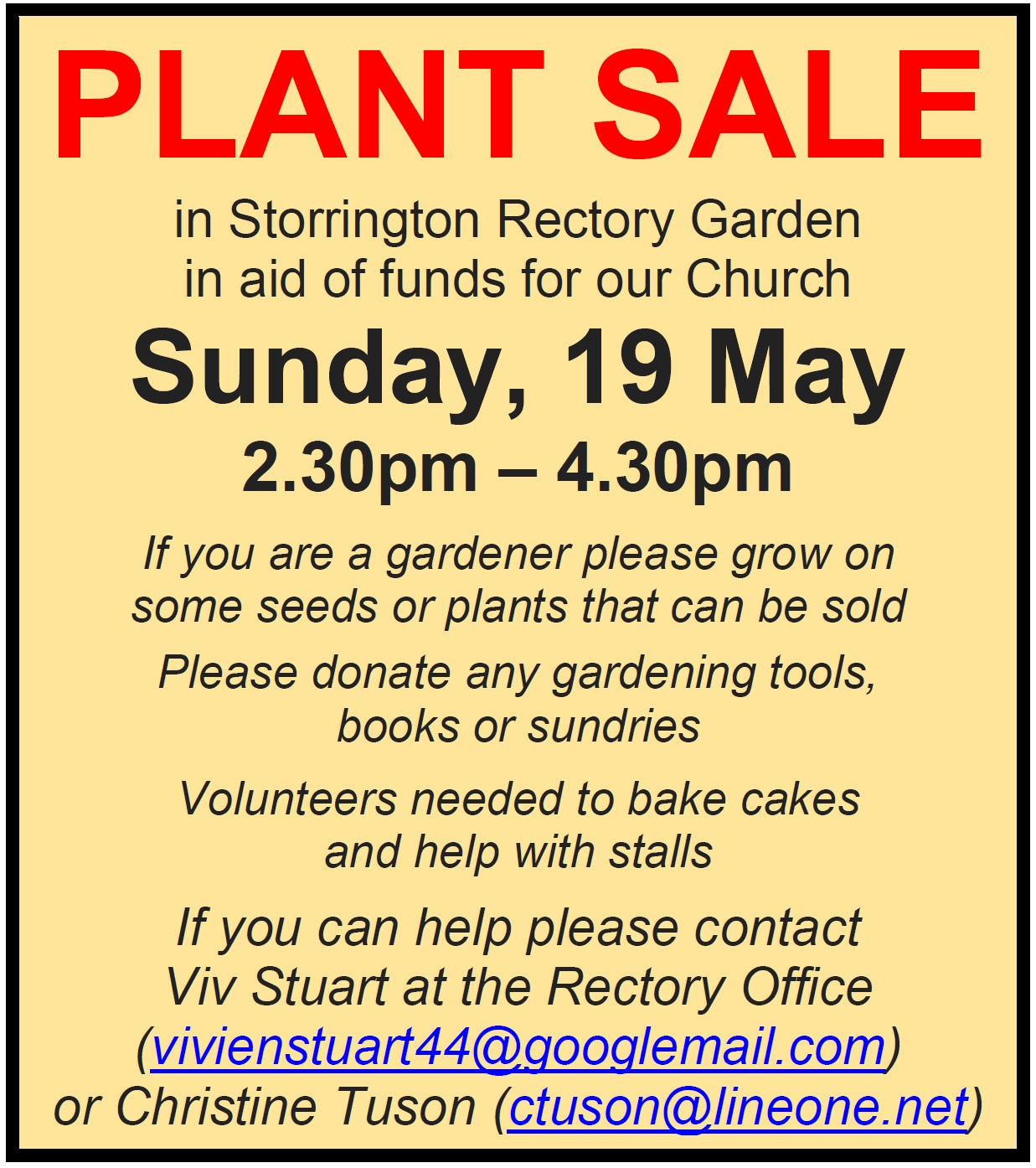 Plant sale May 2024